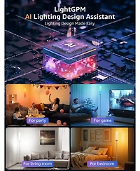 Lepro O1 Ai Smart Floor Lamp, 2300LM Led Standing Lamp App/WiFi Control, Alexa/Google Assistant Enabled, Modern Floor Lamp with Music Sync, Diy Mode,