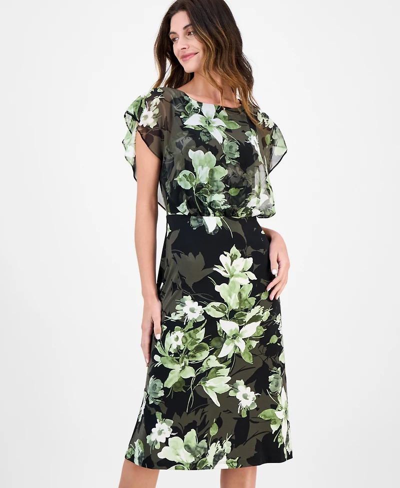 Connected Women's Chiffon-Bodice A-Line Dress