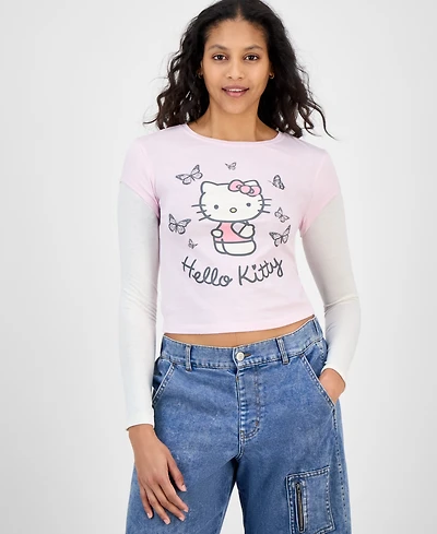 Grayson Threads, The Label Juniors' Hello Kitty Long Sleeve Layered Tee
