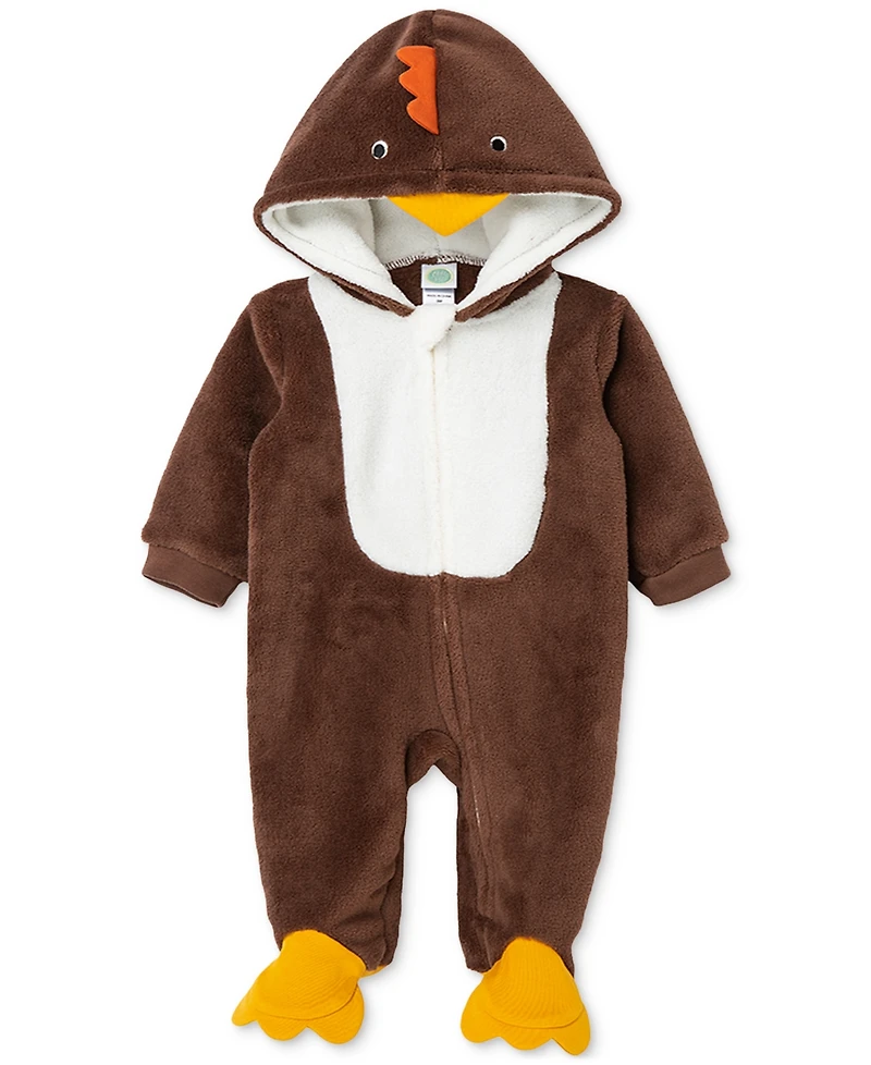 Little Me Baby Turkey Minky Fleece Footed Coverall