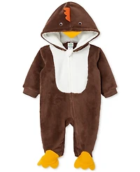 Little Me Baby Turkey Minky Fleece Footed Coverall
