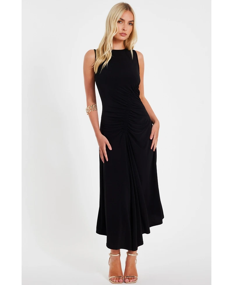 Quiz Women's Ity Ruched Detail Midi Dress