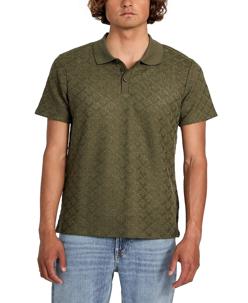 Guess Men's Logan Short Sleeve Knit Polo Shirt