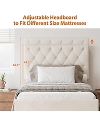 Velvet Platform Bed with Trundle and Tufted Headboard