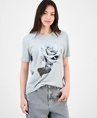 Self Esteem Juniors' Rose Graphic-Print Boyfriend T-Shirt