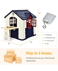 6-in-1 Toddler Climber Slide Playset with Basketball Hoop