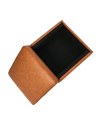 Creative Co-op 23.7" Solid Wood Atley Upholstered Modern Ottoman