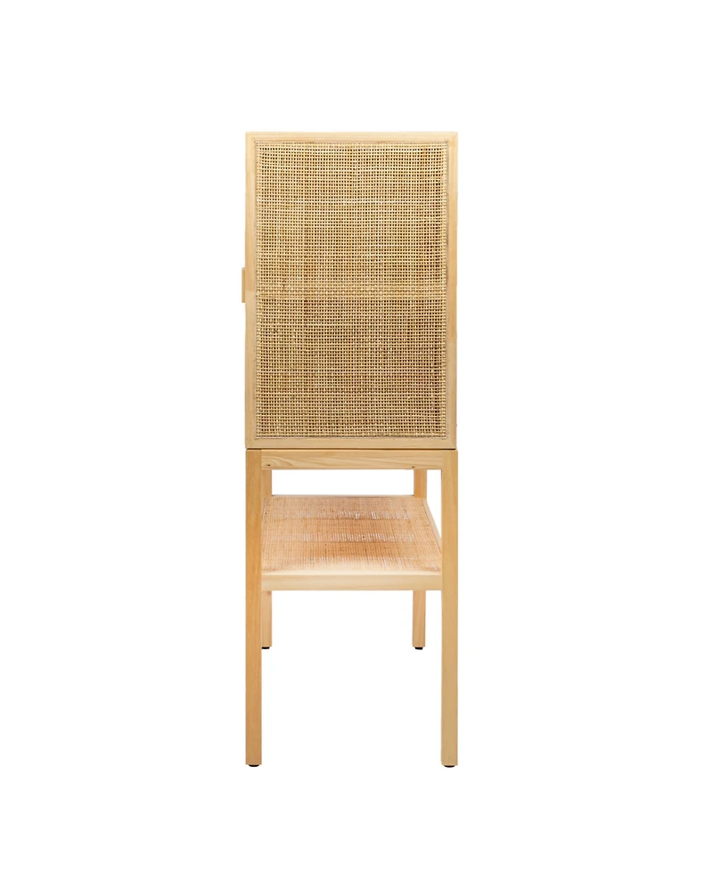 Creative Co-op 15.8" Woven Rattan and Wood Bohemian Cabinet