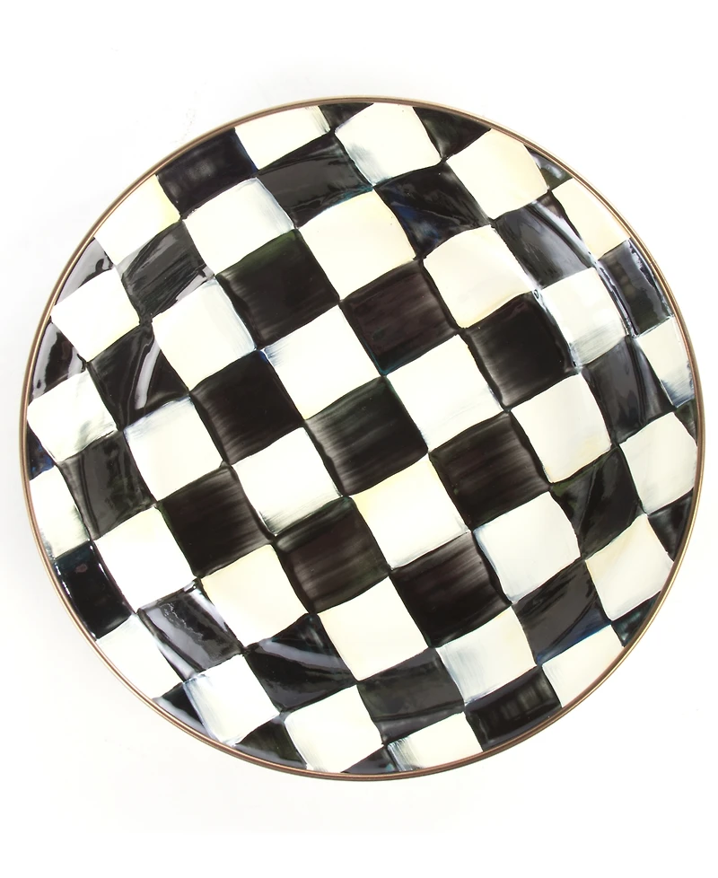 Mackenzie-Childs Courtly Check Enameled 9.5" Pie Plate
