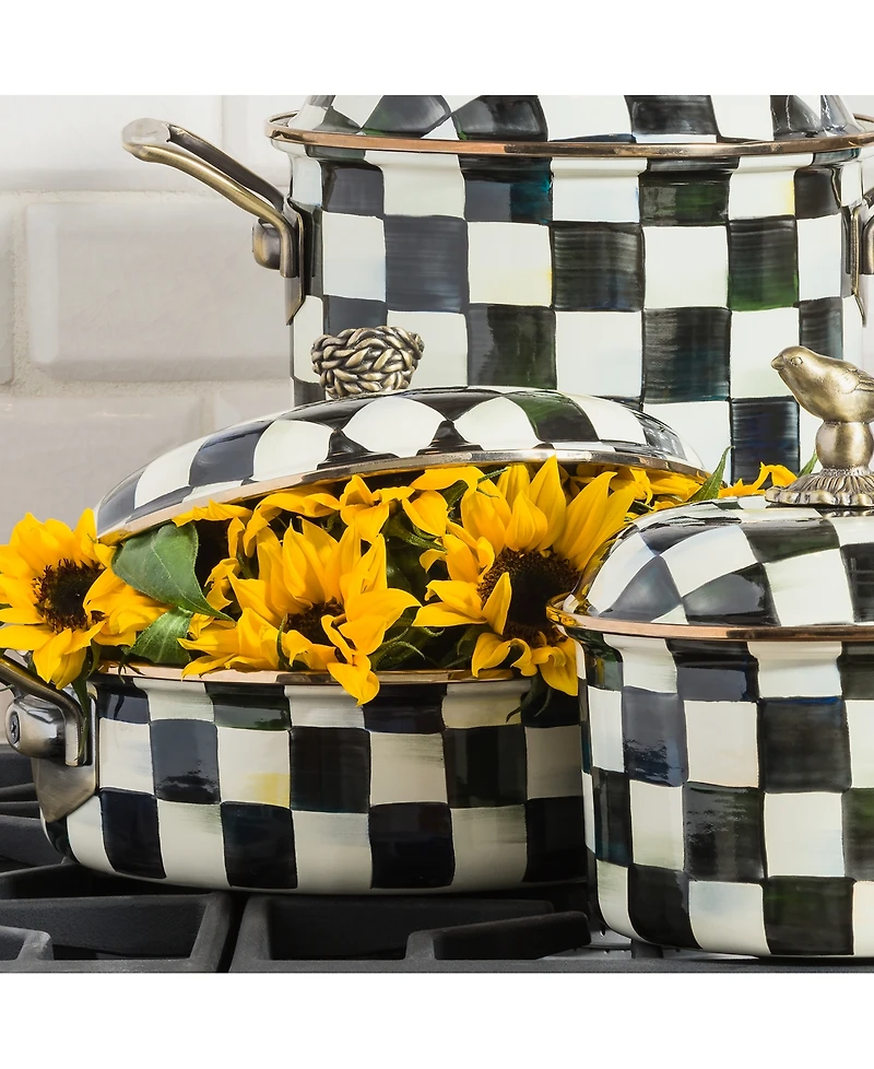 MacKenzie-Childs Courtly Check 3-Quart Enameled Steel Casserole Dish