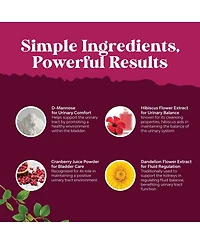 Urinary Tract Support Supplement | High Potency D-Mannose with Cranberry Juice Powder & Dandelion for Urinary Tract Health | 30ct