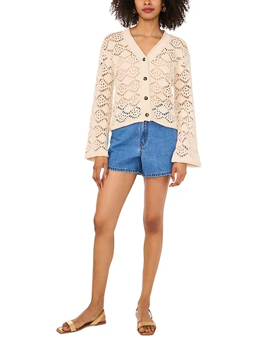 Vince Camuto Women's Pointelle Cotton Cardigan