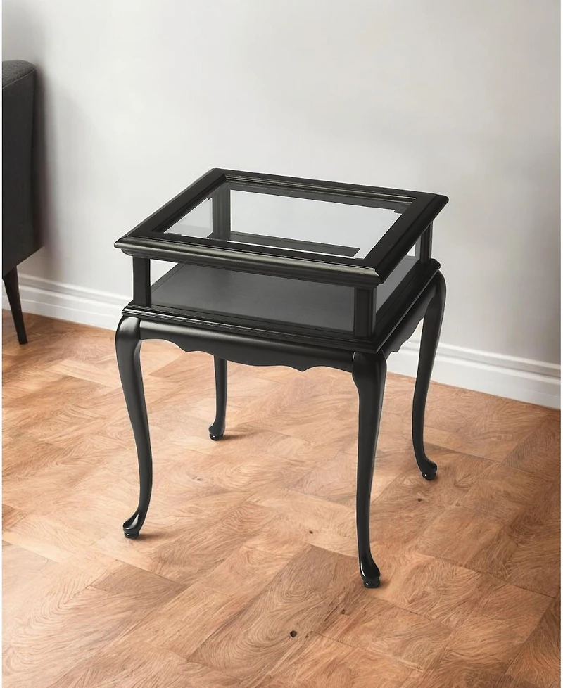 Tempered Glass Rectangular End Table with Polished Edges
