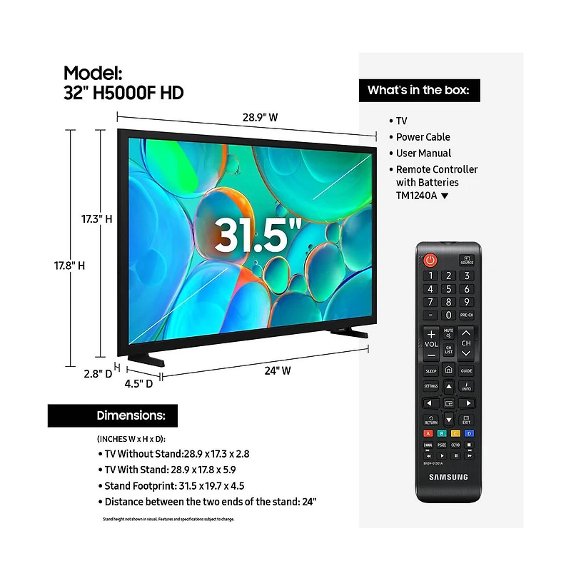 32" Class H5000F Series Hd Smart Led Tv - UN32H5000FFXZA