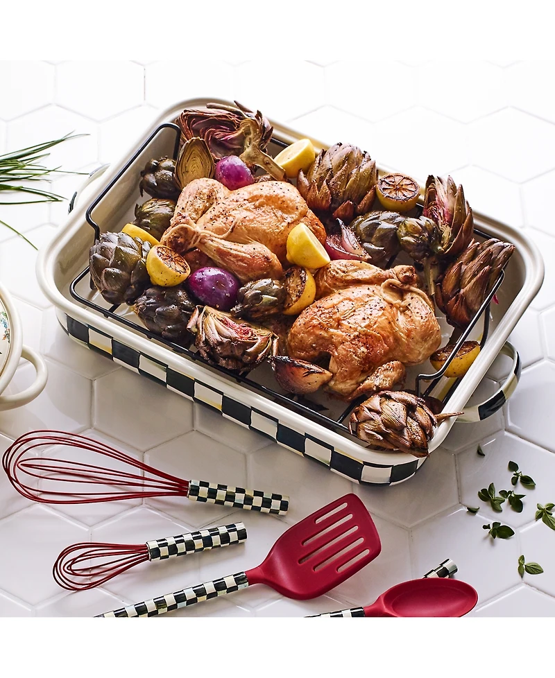 MacKenzie-Childs Courtly Check Roasting Pan with Rack