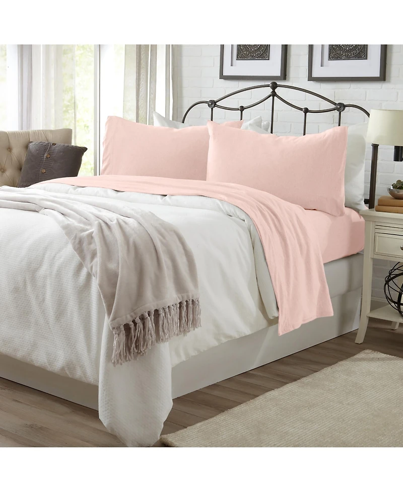 Linery & Co. Heathered Melange Cotton Jersey Knit Sheet Set