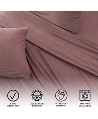 Linery & Co. Heathered Melange Cotton Jersey Knit Sheet Set