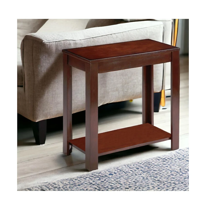 End Table with Shelf for Living Room or Bedroom Storage and Display
