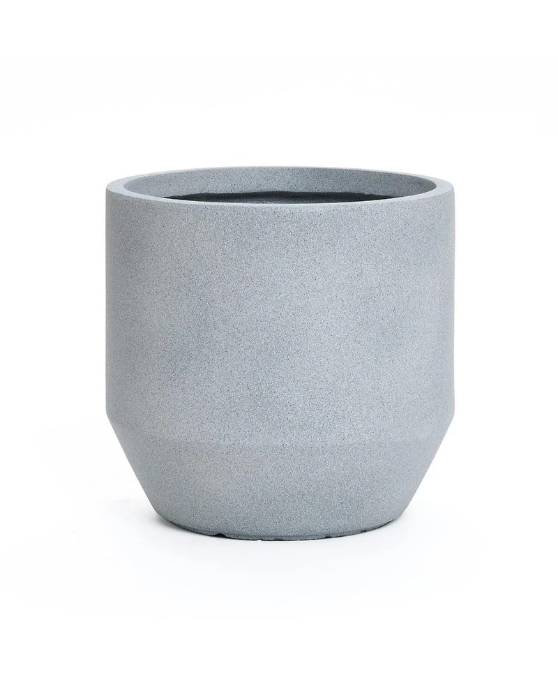 LuxenHome Minimalistic Modern Gray -Inch Tall Round Tapered MgO Planter