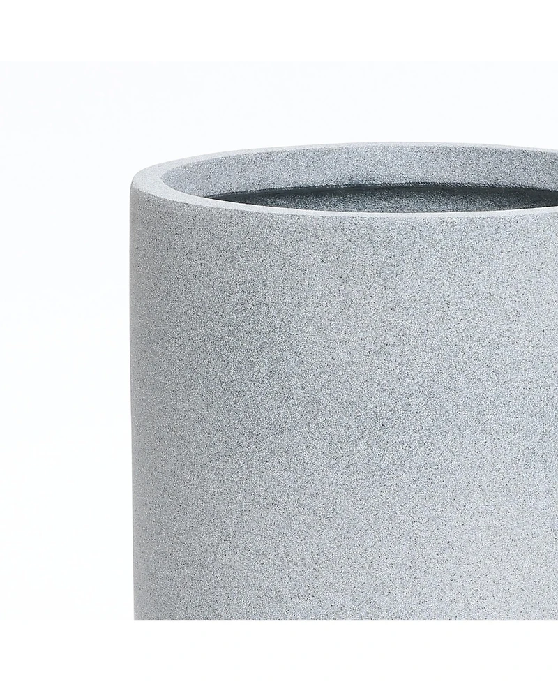 LuxenHome Minimalistic Modern Gray 23-Inch Tall Round MgO Planter