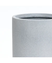 LuxenHome Minimalistic Modern Gray 23-Inch Tall Round MgO Planter