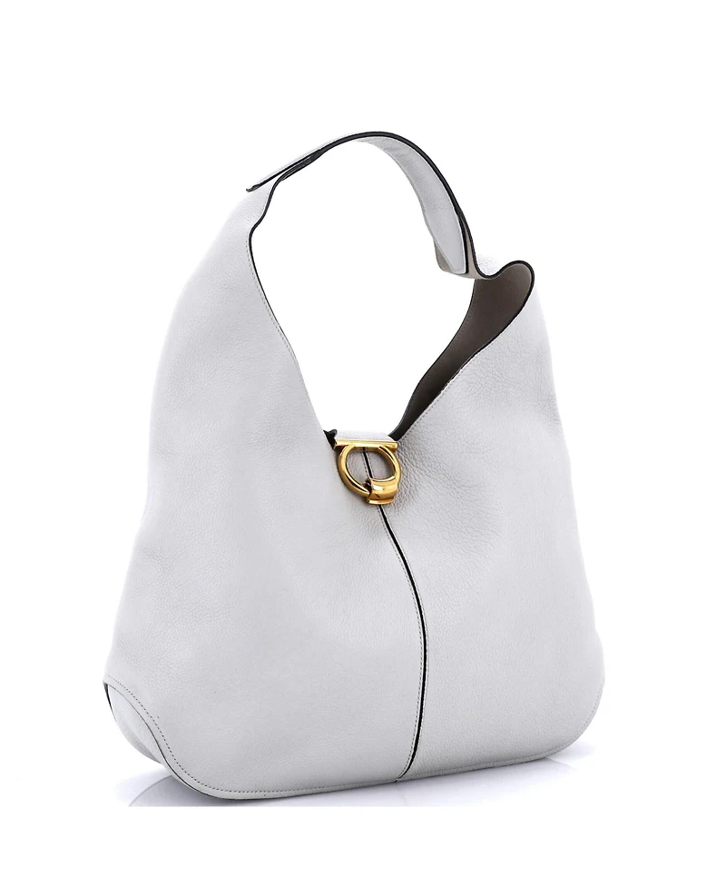 Pre-Owned Salvatore Ferragamo Gancini Margot Hobo Leather