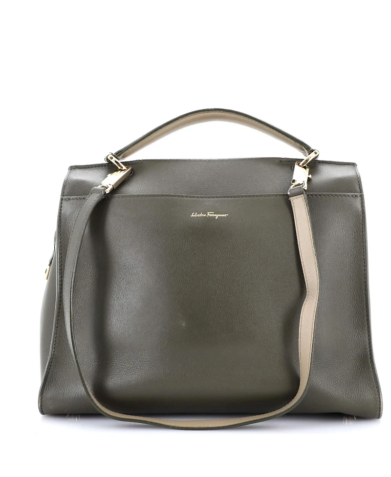 Pre-Owned Salvatore Ferragamo Large Jet Set Top Handle Bag Leather