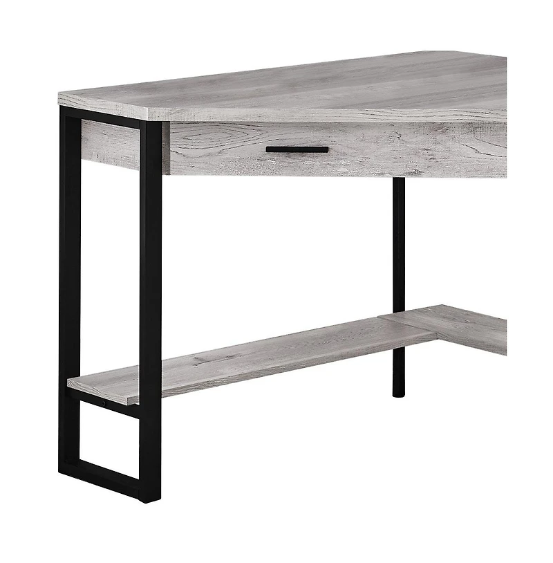 Corner Computer Desk 42" Sturdy Wood and Metal Frame for Home or Office Use