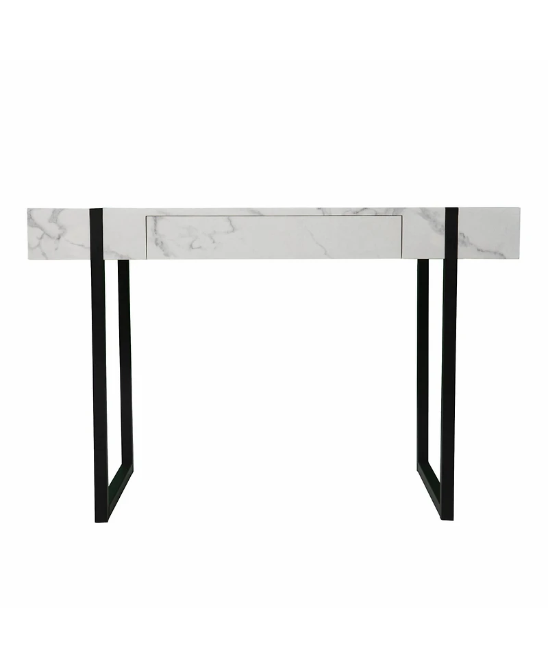 45" White and Black Writing Desk