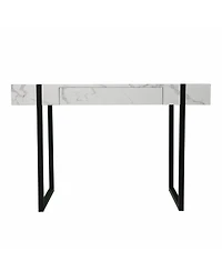 45" White and Black Writing Desk