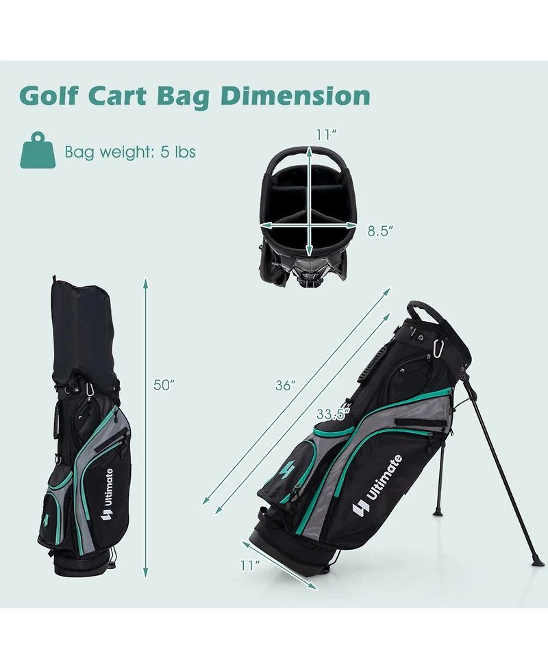 11 Pieces Complete Golf Club Package Set-Green