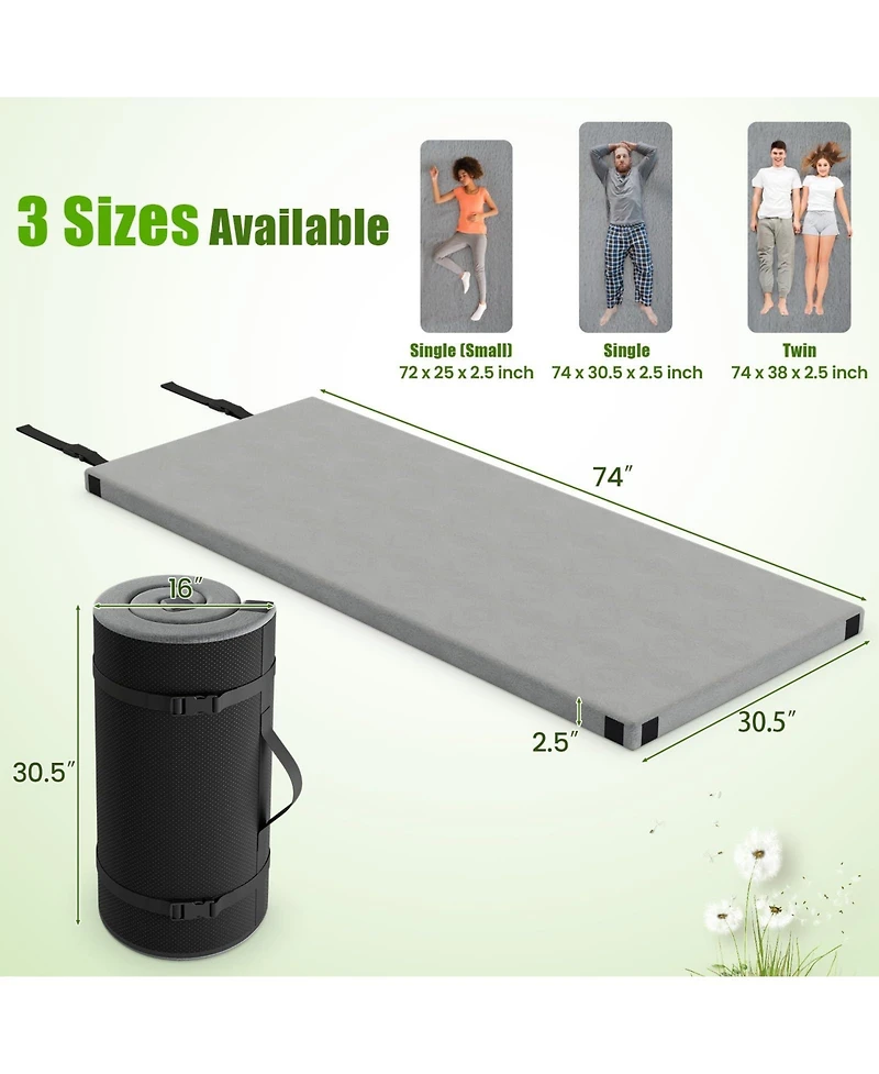 Foldable Camping Mattress with High density foam Cushion and Anti-slip Bottom