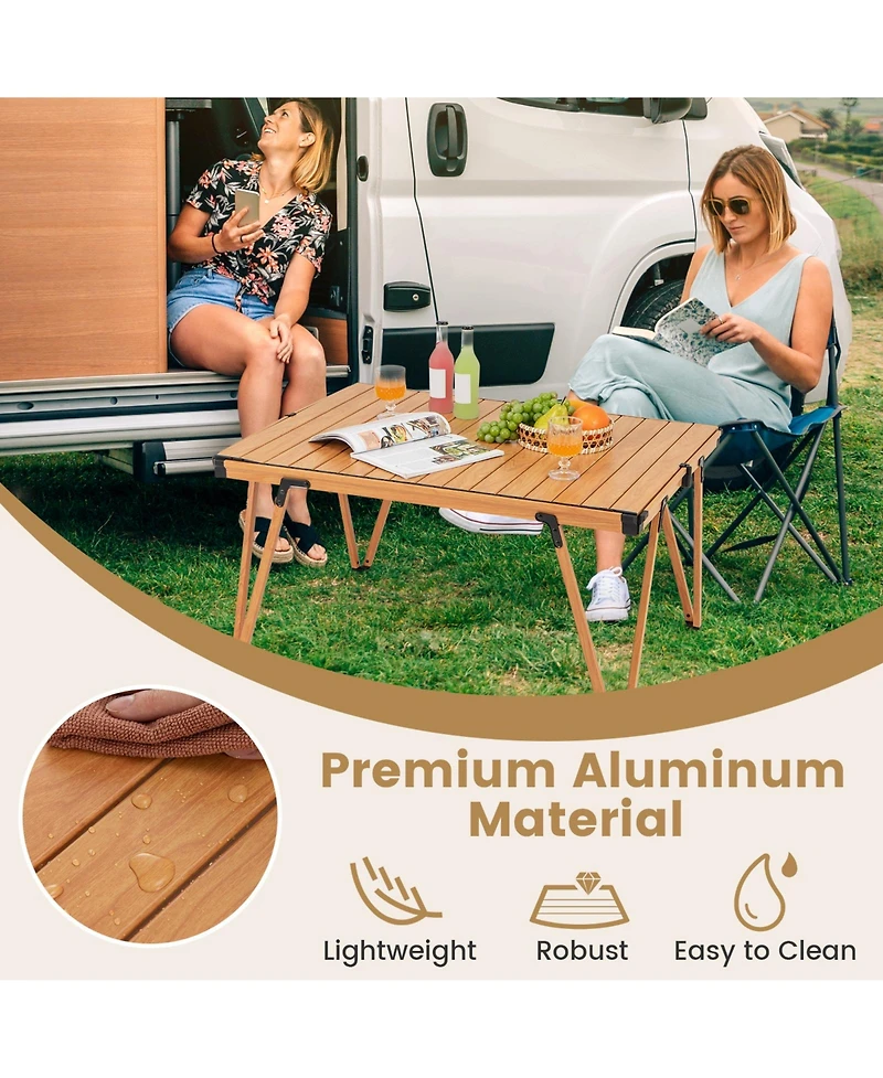 Folding Camping Table Picnic with Storage Bag and Waterproof Desktop