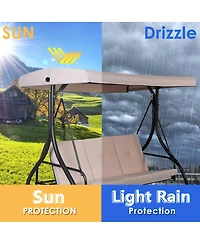 3 Seats Outdoor Swing Hammock with Adjustable Tilt Canopy