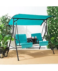 Porch Swing Chair with Adjustable Canopy