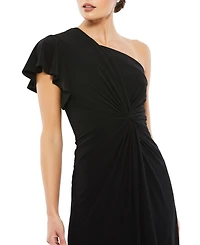 Mac Duggal Women's One Shoulder Midi Length Jersey Dress