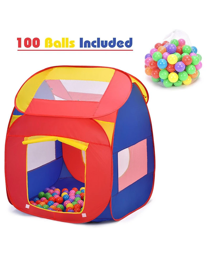 Portable Kid Play House Toy Tent with 100 Balls