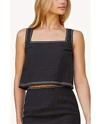 Crescent Women's Taby Contrast Embo Stitch Top