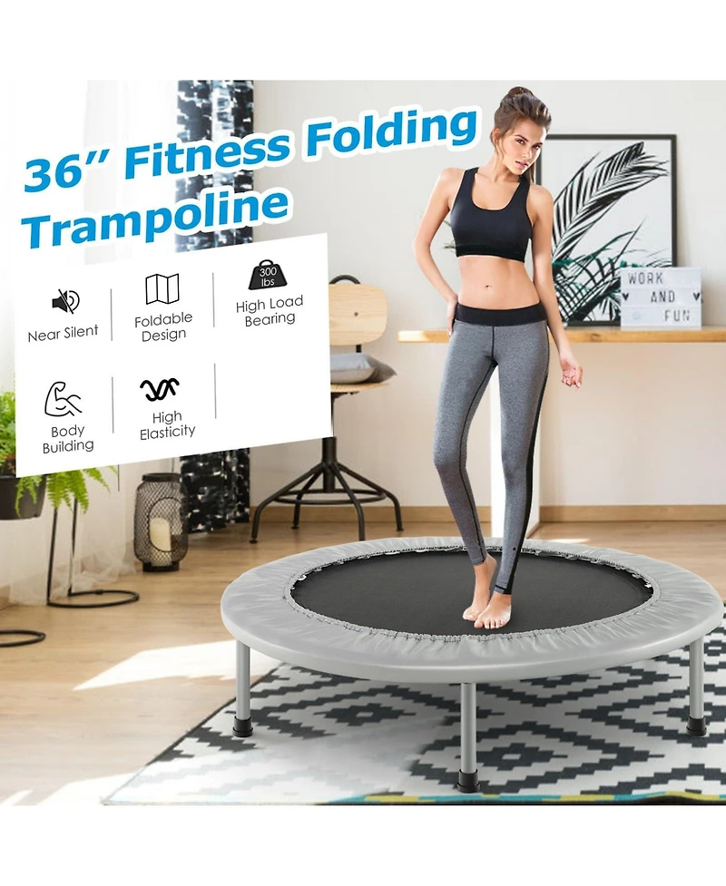 36 Inch Mini Folding Trampoline Portable Recreational Fitness Rebounder