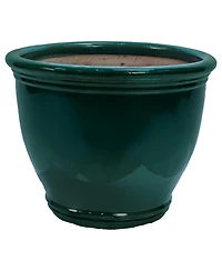 Studio Outdoor/Indoor Uv- and Frost-Resistant Ceramic Flower Pot Planter with Drainage Holes