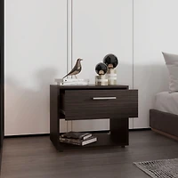 Noxen Nightstand, 1 Drawer, 1 Shelf, 4 Legs, Walnut
