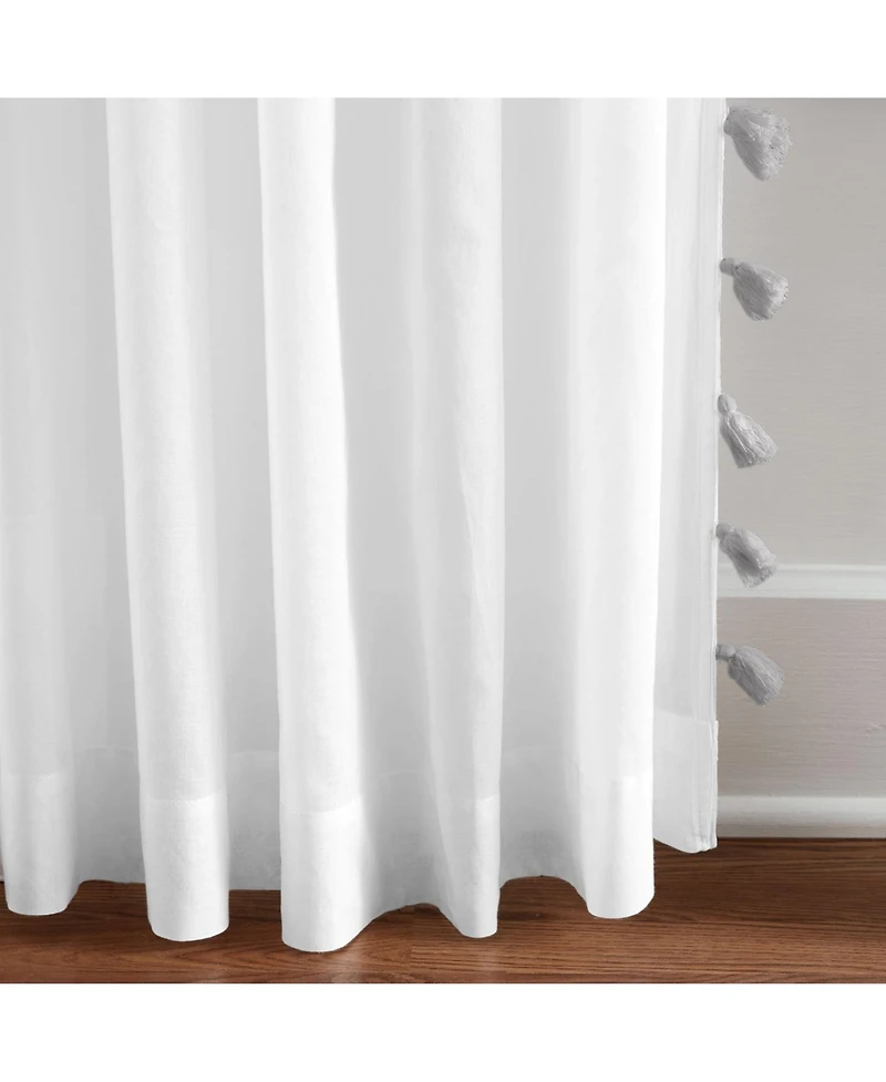 Elrene Home Fashions Bianca Semi-Sheer Window Curtain with Tassels