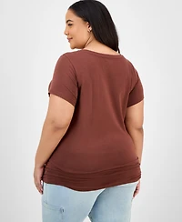 Trendy Plus Fitted V-Neck T-Shirt