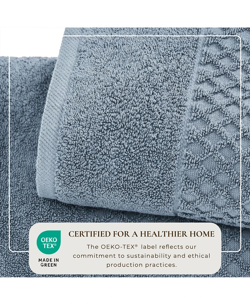 Linery & Co. Quick-Drying Cotton Diamond Waffle Textured 6-Piece Washcloth Set