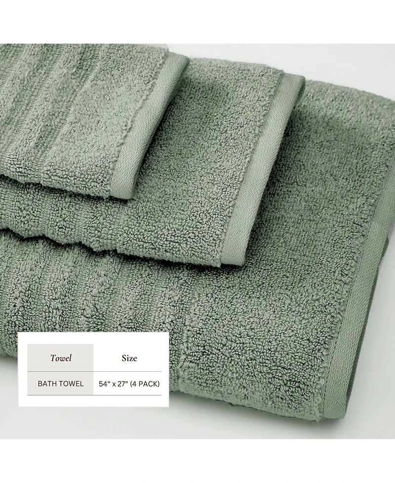Linery & Co. Luxury 100% Combed Cotton 4-Pack Bath Towel Set