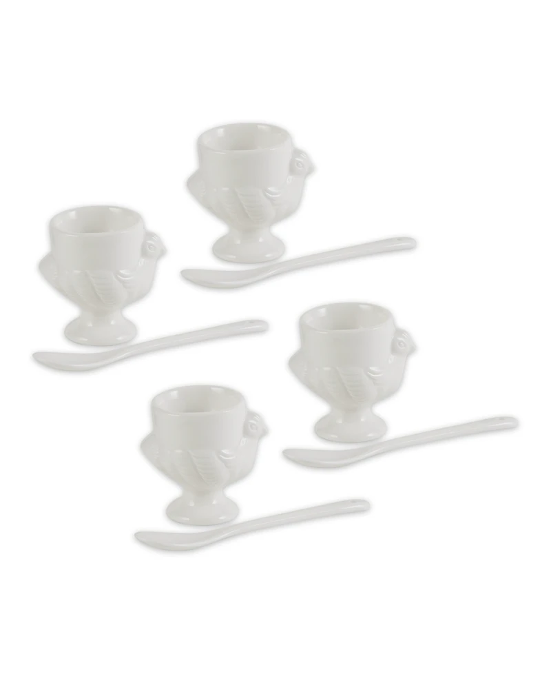 Rsvp International 8-Piece Porcelain Egg Cups and Spoon Set