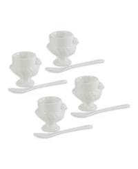 Rsvp International 8-Piece Porcelain Egg Cups and Spoon Set
