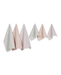 Design Imports Assorted Daisy Dobby Cotton Dishtowel and Dishcloth, Set of 6
