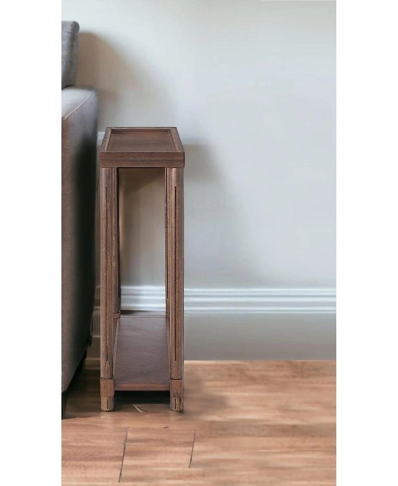 Set of Two Rectangular End Tables with Shelf – Practical and Stylish Wood for Small Spaces