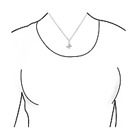 Bling Jewelry Mini Petite Tiny Clear Cubic Zirconia Micro Pave Cz Garden Insect Butterfly Pendant Necklace .925 Sterling Silver